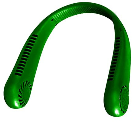 KLACK EUROPE Ventilador de cuello recargable | Ventilador USB ajustable 3 velocidades - ventilador recargable 1200 mAh - manos libres para caminar - deportes - ciclismo, Verde