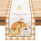 Bonhause Tischläufer Herbst Kürbis Tischläufer Kariert Erntedank Saisonnal Küche Esstisch Dekoration für Drinnen Draußen Urlaub Party Waschbar Wohnkultur Tafeltuch (33 x 183 cm)