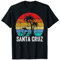 Santa Cruz California Retro-Vintage-Strand mit Sonnenuntergang, 70er und 80er T-Shirt