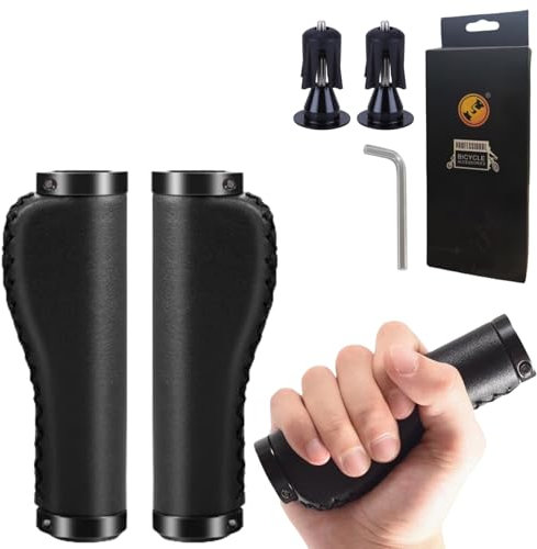 LEXICANMHS Fahrradgriff, Lenkergriffe für 22,2 mm Fahrrad, Mountainbike, PU-Material, Ergonomisch, Rutschfest, Schwarz