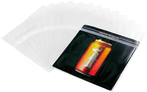 Schallplatten-Außenhüllen mit Klappe, antistatisch, LP-Album-Cover, Außenhüllen, transparente Vinyl-Schallplatten-Außenhüllen für Sammlungsschutz, 25,4 cm - 50 Stück
