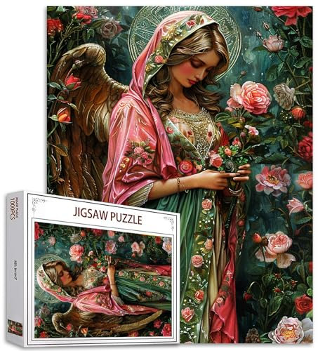 Pixie Fairy Elf Feder Flügel Jigsaw Puzzle Erwachsene 1000 Stück, Blume Fee Floral Art Puzzle Bunte DIY Jigsaw Puzzle geeignet für Home Decor Geschenke, Familie Puzzle geeignet für Game Night 20X27In