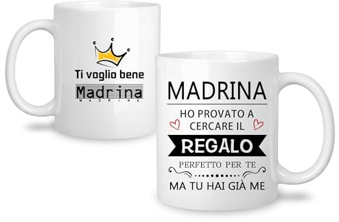 Yufansd Tazza Madirna Divertente -Ho Provato A Cercare Il Regalo Perfetto Per Te Ma Tu Hai Gia Me- Personalizzata Mug, Regali Madrina Battesimo, Regalo di Fine Anno (Madrina)