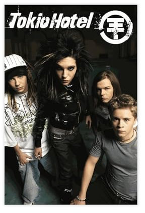 NebulaNova Tokio Hotel Leinwand Poster Pop Rock Wandkunst Vintage Musik für Schlafzimmer Wohnzimmer Schlafsaal Dekoration Geschenk für Fans Ungerahmt 50x75cm
