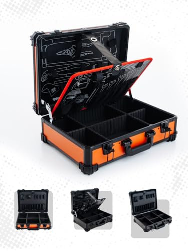 DEVLA Werkzeugkoffer leer, (X) (orange)- [anpassbare Trennwände]. Stabile Werkzeugkiste, Werkzeugbox, Werkzeugkasten - Jetzt Modelle vergleichen