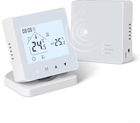 Termostato inteligente WiFi calefacción por suelo radiante para agua de caldera de gas, control remoto inalámbrico pantalla táctil sistema de gestión de temperatura (sin WiFi)