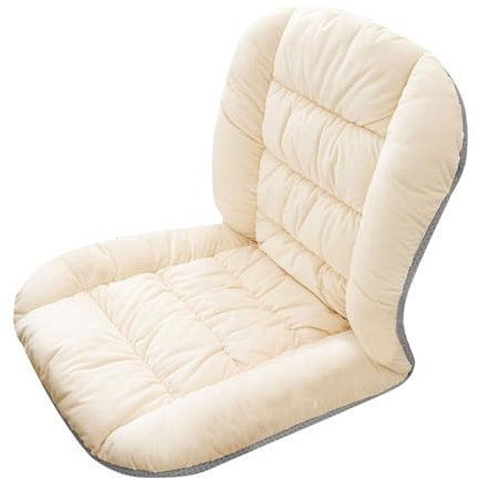 Stuhlkissen mit Rückenteil Sitz, Ergonomisches Bürokissen, Rückenkissen mit Bänder, Winter Dicker Warme Auflage Polsterauflage Gartenstuhl für Stühle Bänke in Haus und Garten, Weiß