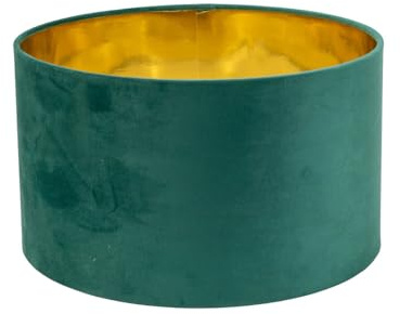 ValueLights | Reni Medium Pendant Shade with Green Velvet & Gold Inner | Shades, Home Décor & Improvement Essential | 350mm Shade Width