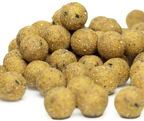 Carpline24 Futterboilies Kokos 16 mm, 5 kg Beutel - Boilies zum Anfüttern von Karpfen, Köder für das Karpfenangeln, Angelfutter sinkend mit Lockstoff