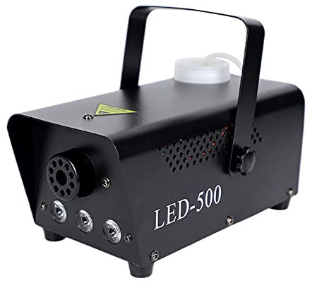 Nebelmaschine 500W, Mini Fog Rauchmaschine mit Fernbedienung und RGB Lichteffekt Tragbar Nebel Maschine, für Halloween Weihnachten Hochzeit DJ Disco Party (BLACK)