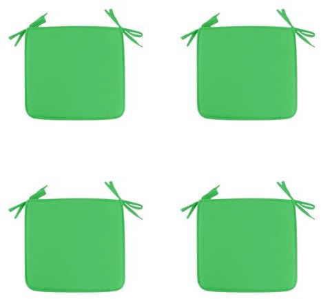 4er Set Sitzkissen 40 x 40 cm Stuhlkissen mit Bändern, Sitzpolster für Stuhl Weiches Stuhlauflage Sitzauflage Dekokissen für Innen- & Außenbereich (Grün)