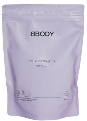BBODY Tripeptid Kollagen Pulver 300 g - 100% reines, bioaktives Marine Collagen Hydrolysat Peptide aus wildem isländischem Kabeljau, perfekte Löslichkeit, 30 Tage Vorrat