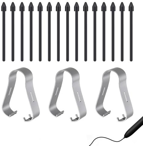 15 Punte di Ricambio per Pennino, Punte di Ricambio per Samsung Galaxy Tab S9 FE+ Plus, S9+ Plus, S9 FE, S9, S9 Ultra, S6 Lite, S7 FE, S10 Ultra, S10+ Plus, Alta Precisione e Controllo, Nero