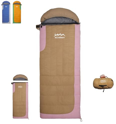 HLITMOUT Daunen Deckenschlafsack (Rosa, 0 bis 12 Grad)