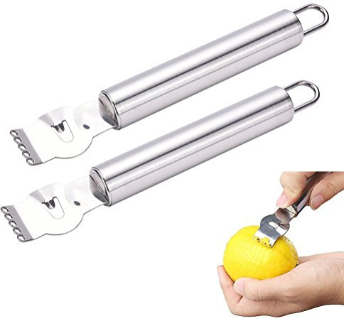 GOODCHANCEUK - Peelers al limone, confezione da 2 pezzi, in acciaio inox, con zester arancia, agrumi, lime e peeling frutta