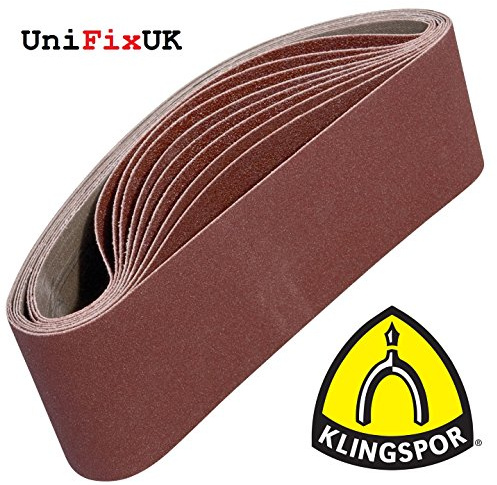 10 x Schleifbänder 75 x 533 mm (7,6 x 53,3 cm) Klingspor LS307 X///Körnung 80///