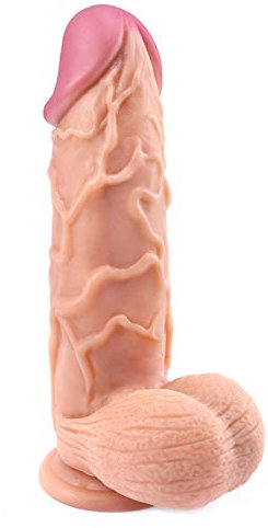XXL Realistischer Dildo mit Starkem Saugnapf,Weichen Zwei Layer Silikon Dildos Echten Venen und Prallen Hoden,Perfekter Analdildo, Anal Plug Penis Nachbildung,25cm