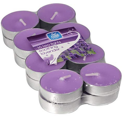 Scented TEALIGHTS in Soothing Lavender Christmas Scent Gift PAN AROMA 16 Pack (16 Pack)