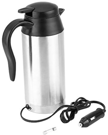 750ml 12V Electric Heating Kettle, Car Stainless Steel Cigarette Lighter Heating Kettle Mug Electric Travel Thermoses for Heating Water Coffee Milk Teacar kettle