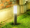 CGC Lighting Poste de luz exterior, bolardo, farolas, pasarela, camino de entrada, jardín (Plata Mediana)