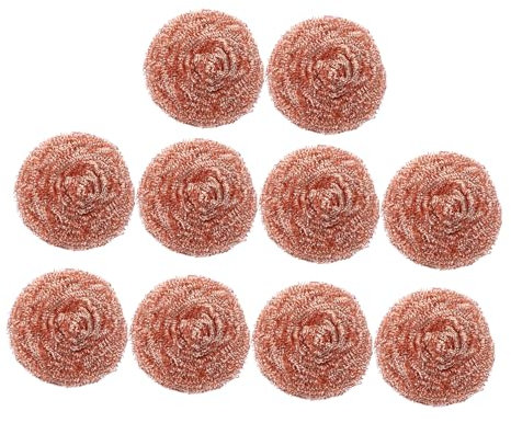 BESTonZON 10 Pcs Cleaning Ball Nozzle Cleaner Cleaning Scrubber Soldering Sponge Heavy Duty Cleaner Scrubber Pad Used for Dishes Wire Dish Scrubbers Soldering Iron Tip Copper Ball