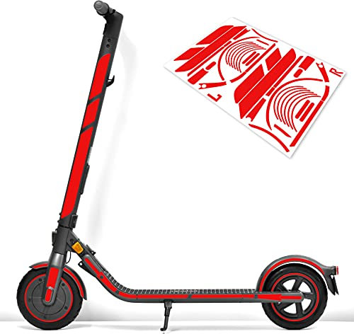 m2medien Aufkleber-Set/Sticker Set - 44-teilig auf 47x34cm Bogen geeignet für Segway Ninebot E22D E25D E45D E-Scooter (Rot Reflektierend)