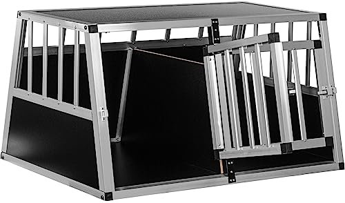 PETSTUFF Hundebox schräge Frontseite und Rückwand 75° - Größenwahl, Zwei Türen, Trennwand