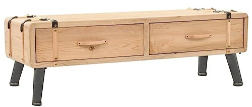 vidaXL Tannenholz Massiv TV Schrank 2 Schubladen Lowboard TV Möbel Tisch Board Sideboard Fernsehtisch Fernsehschrank HiFi-Schrank 110x33x35cm