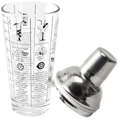 COOK CONCEPT - KV7351 - Coctelera de cristal con receta 450 ml Arte de la Mesa, Bebida Apéro, cóctel, cerveza, zumo, aperitivo, alcohol, Licor