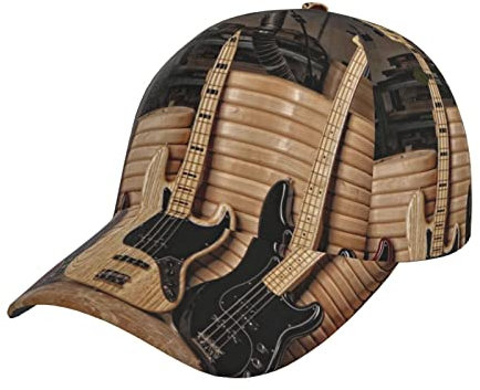 Whuanlo Bowling Baseball Cap Verstellbar Trucker Hut Sonnenhut Outdoor Hut Cap Unisex, Gitarre, Bass, Musikinstrumente, One size