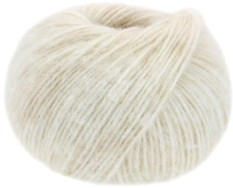 LANA GROSSA Natural Alpaca Pelo | Flauschige Netzgarnstruktur aus Baumwolle gefüllt mit Baby Alpakafasern und Merino Schurwolle | 50g Wolle zum Stricken & Häkeln | 125m Garn FB5