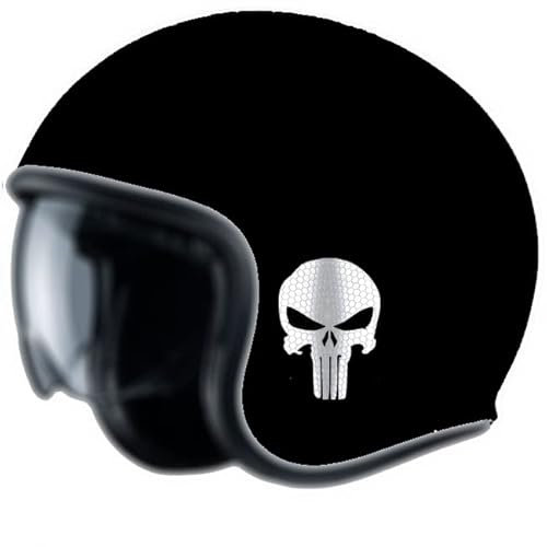 Punisher – 2 Aufkleber mit reflektierender Rückseite für Helm, Motorrad, Auto, Fahrrad, Scooter