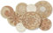 Xuhal Set mit 8 hängenden gewebten Wandkorb, handgefertigt, dekorativ, rustikal, Boho-Wandkorb, Dekoration, handgefertigt, Weidenkorb, rund, Seegraskorb, Wandkunst für Zuhause, Küche, Bauernhaus,