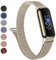 Metallband für Fitbit Luxe Armbänder Damen Herren, Edelstahl-Mesh-Schlaufe Verstellbares Magnetarmband Ersatzarmband Kompatibel mit Fitbit Luxe Fitness und Wellness Tracker (Champagner-Gold)