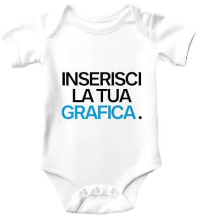 Generico Point20.it - Body baby personalizzato con grafica, foto e scritta, bodino stampato bimbo o bimba - Idea gadget regalo per nascita, festa del papà, festa della mamma. (0 mesi)