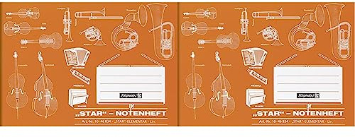 Brunnen 1046834 Notenheft (A5, 8 Blatt, Elementarlineatur) (Packung mit 2)