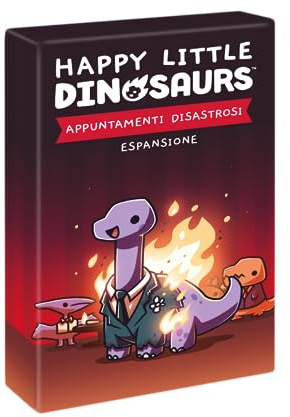 Asmodee - Happy Little Dinosaurs: Katastrophale Termine, Erweiterung des Brettspiels, 2-4 Spieler, 8+ Jahre, italienische Ausgabe