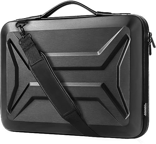 DOMISO 15.6 Inch Laptop Case Shockproof Shoulder Bag Waterproof Hard Shell Protective Case Fits Most 15.6 Laptops/Macbook Pro/Lenovo ThinkPad/HP ENVY 15 / Dell XPS 15, Black