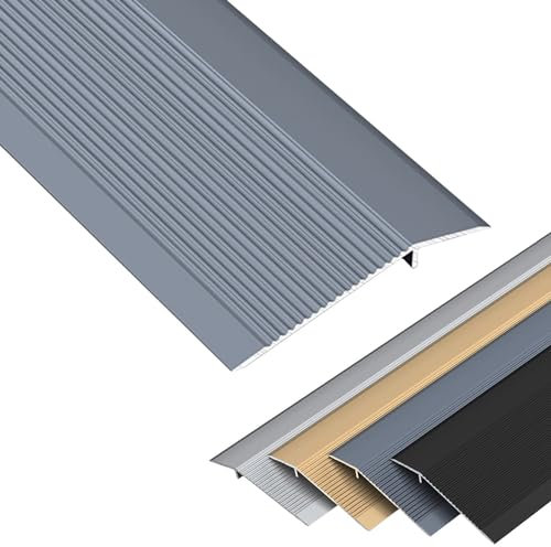 Schwellenrampe Aluminium, Metall Schwellen Für Türöffnungen, 36 Zoll Boden Übergang Streifen Holz Zu Fliesen, Selbstklebende Flache Trennstreifen Für Die Verbindung Von Bodenfugen ( Color : Grey )