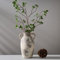 PORCER Keramikvase aus Terrakotta, mit Griffen, Boho-Dekor, dekorative rustikale Vase für Heimdekoration, Bauernhaus, Wohnzimmer, Tisch, Grau