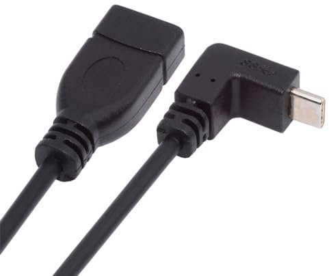 cablecc Câble USB 3.1 Type-C mâle vers USB 3.0-A femelle OTG 10 Gbit/s - Câble coudé à 90 degrés - 20 cm