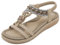ZDQ Sandales Femme Été Confortable Elégant Plate Chaussures Beige 39 EU = Taille Fabricant 40