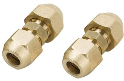 2 nippli di collegamento climatico da 1/4 pollici, doppio nipplo da 6,35 mm, per tubi in rame, prolunga per tubi di rame in ottone per sanitari, riscaldamento centralizzato, fornitura di acqua calda e