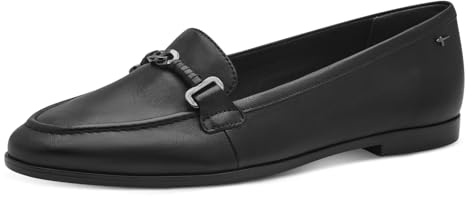 Tamaris Damen Klassische Ballerinas, Frauen Flats,Comfort Lining,TOUCHit-Fußbett,slip-ons,klassisch elegant,ballerinen,BLACK LEATHER,41 EU