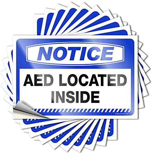 Aufkleber für das Auto, Aed, befindet sich auf der Innenseite, Aufkleber für Autos, 8 x 12 cm, 10 Stück