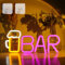 WIOSOUL Bar Neonleuchte, LED-Neon Schriftzug für Bar mit USB & Batteriebetrieb, bier lampe – Wanddekoration für Kneipe, Wohnzimmer, Home Pub, Bistro, Partyraum dekorative（Warmweiß/Pink）