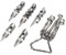 TEMOOUES Gothic Punk Skelett Hand Handschuh Einstellbare Metall Finger Klaue Skelett Vollfinger Ringe für Halloween Cosplay und Party