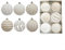 6 palline di Natale, 8 cm, palline floccate infrangibili per albero di Natale, decorazioni per feste di nozze (bianco)
