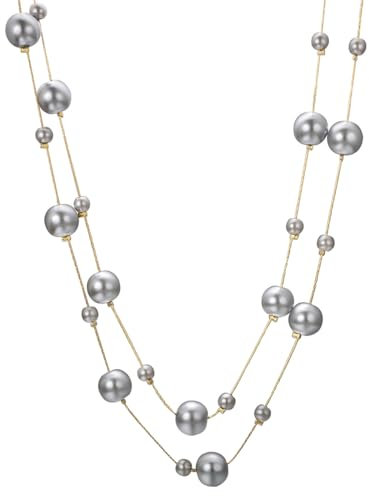 Aleasha Lange Perlenkette Damen 172CM Mehrschichtige Halskette Schwarz Perle halskette 1920s Schmuck Gold 3 reihige Schmuck Geschenk