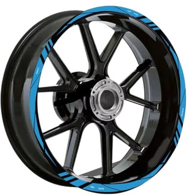 Rueda Pegatinas reflectantes Para Ya&maha 12 13 14 15 16 17 Y 18 Pulgadas Cinta Adhesiva Llanta Motocicleta Pegatina Rueda Moto(Blue,12 inches)